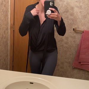 Bcbg generation black flowy top with ties